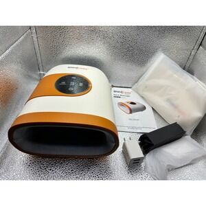Shine Well SW-087H Hand Massager with Heat and Compression White Orange Cordless